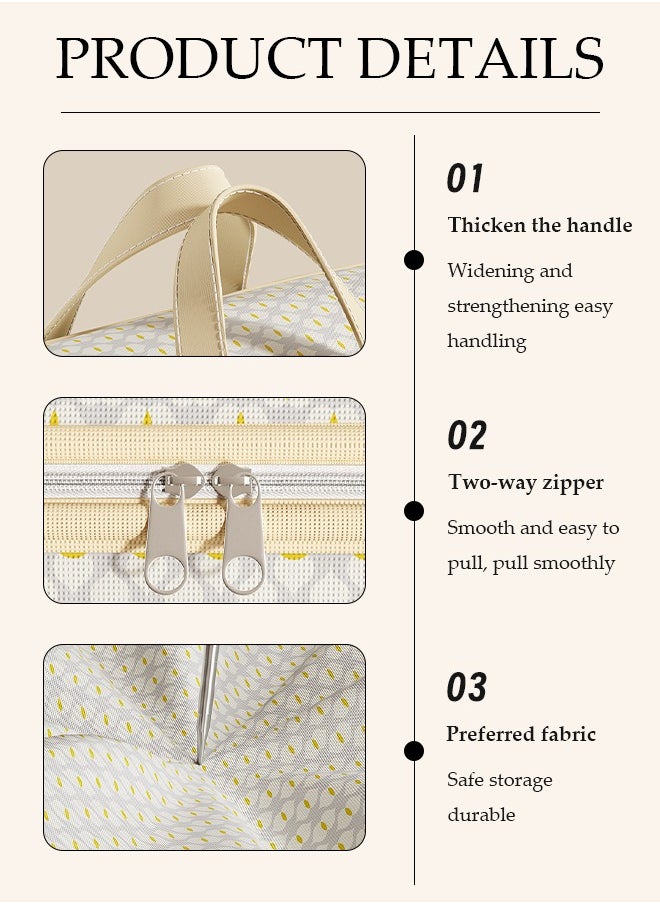 3Pcs Moving Storage Bag with Zipper,Moving Bags, Foldable Storage Bags,Large Capacity Multipurpose Clothes Organizing Storage Bag with Strong Handles,Duty Tote For Space Saving,For Clothes,Bedding,Comforters,Pillows,60x25x40cm(60L)