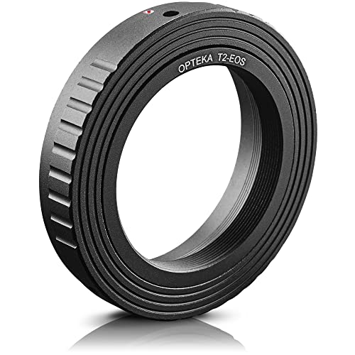 Opteka T-Mount (T2) Adapter Compatible for Canon EF EOS 80D, 77D, 70D, 60D, 60Da, 50D, 7D, 6D, 5D, 5Ds, T7i, T7s, T6s, T6i, T6, T5i, T5, T4i, T3i, T3, T2i, SL2 and SL1 Digital SLR Cameras - Image 1