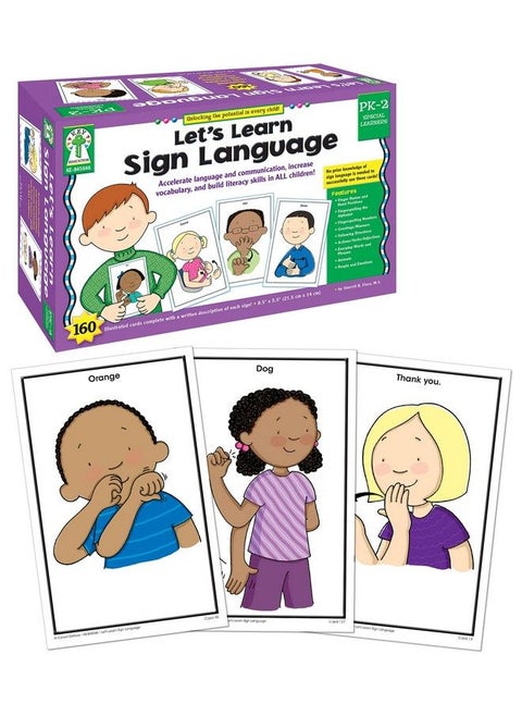 Let’S Learn Sign Language Flash Cards Asl Flash Cards For Beginners Alphabet Letters Visual Communication Sight Words Everyday Phrases Ages 3+ (160 Pc)