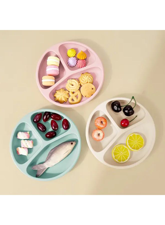 1pc Green Silicone Baby Feeding Set With Divided Suction Plate LED Weaning Kit Plates And Utensils First Eating Essentials Outdoor Tableware For Camping - Image 3