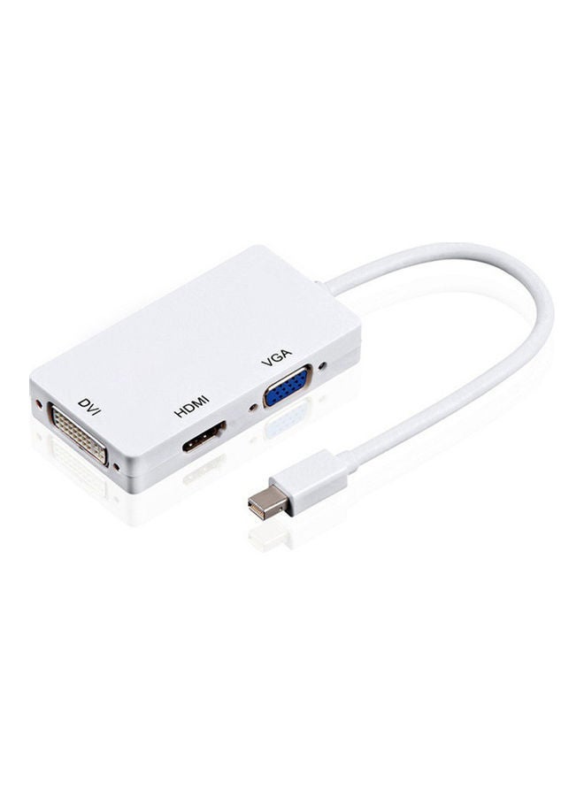NIBEMINENT 3-In-1 Mini displayport DP Thunderbolt Adapter White - Image 1