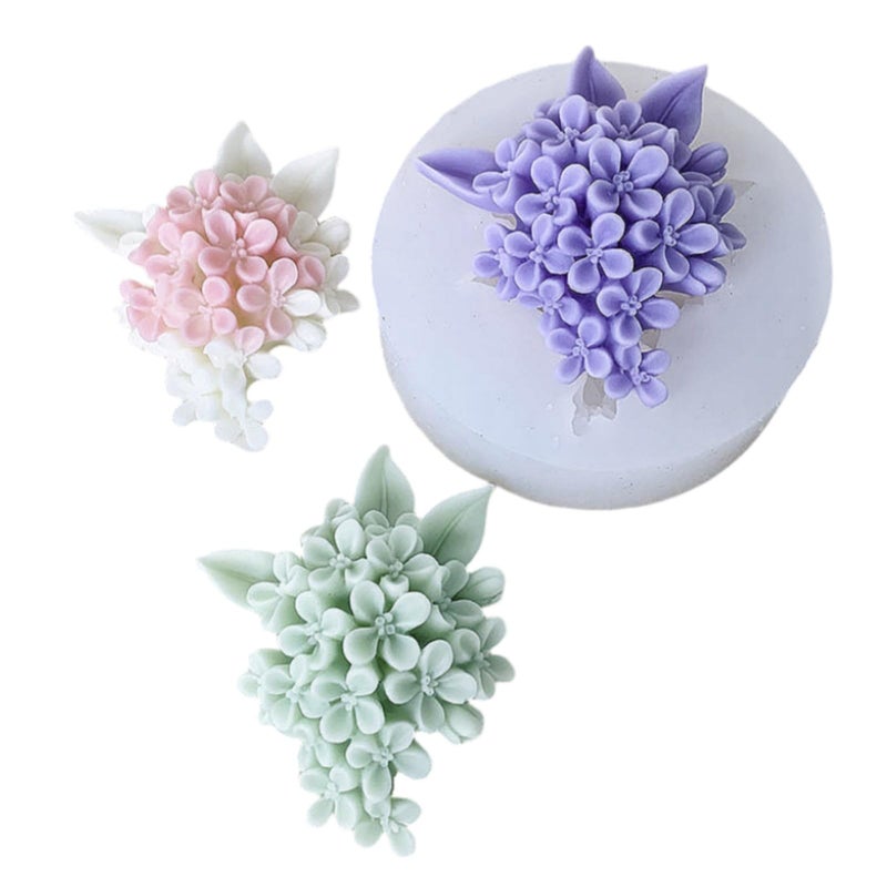 NINEXY 3D Flower Bouquet Candle Soap Silicone Molds Fondant Chocolate Candy Cake Decorating Mould Resin Clay Baking Pastry Tools (Frangipani) - Image 1