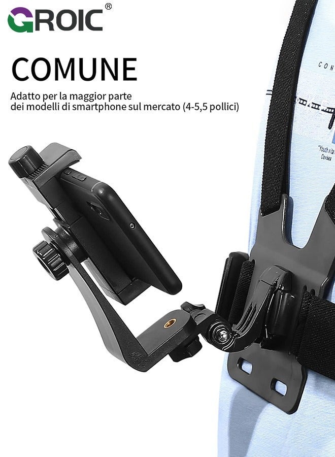 GROIC Chest Strap Holder for Phone Hero11, 10, 9, 8, 7, 6, 5 Action Camera Accessories POV, Headband Holder, Adjustable Clip  - Image 2