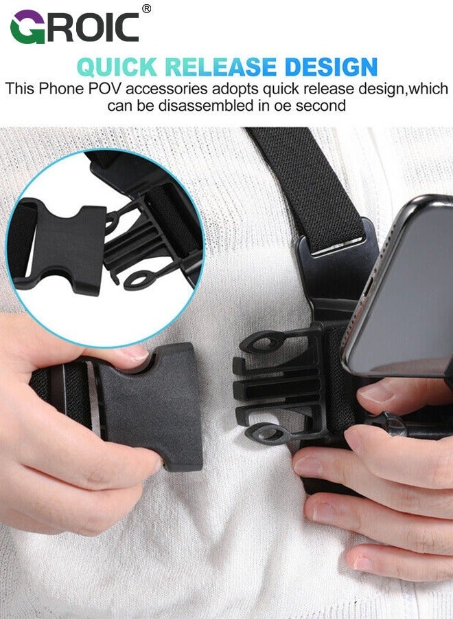 GROIC Chest Strap Holder for Phone Hero11, 10, 9, 8, 7, 6, 5 Action Camera Accessories POV, Headband Holder, Adjustable Clip  - Image 5