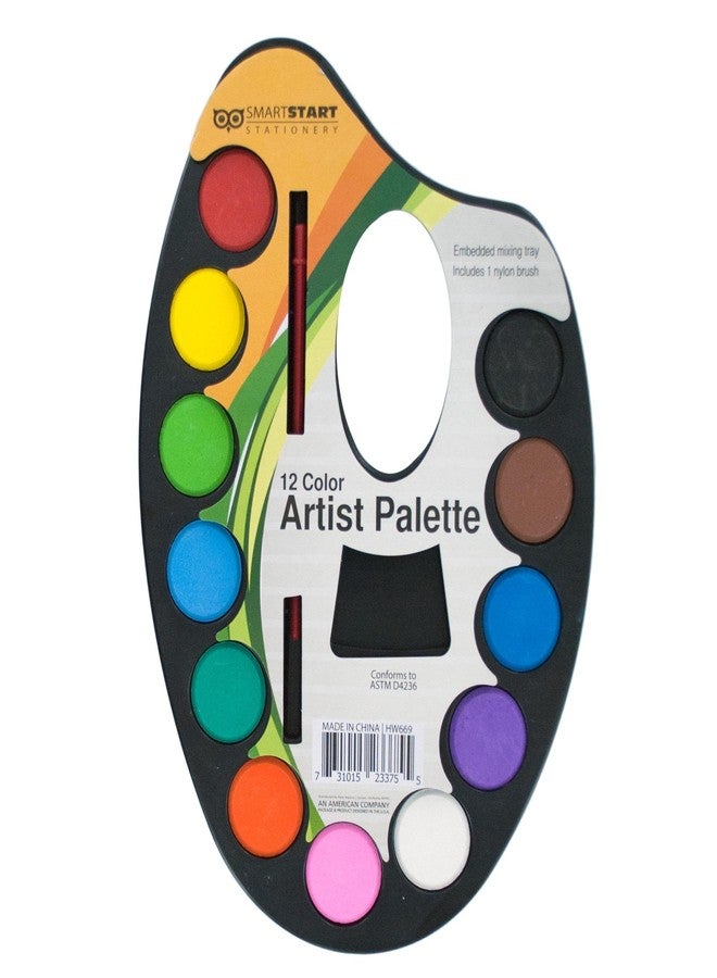 Kole Imports HW669 Watercolor Paint Artist Palette with Mixing Tray