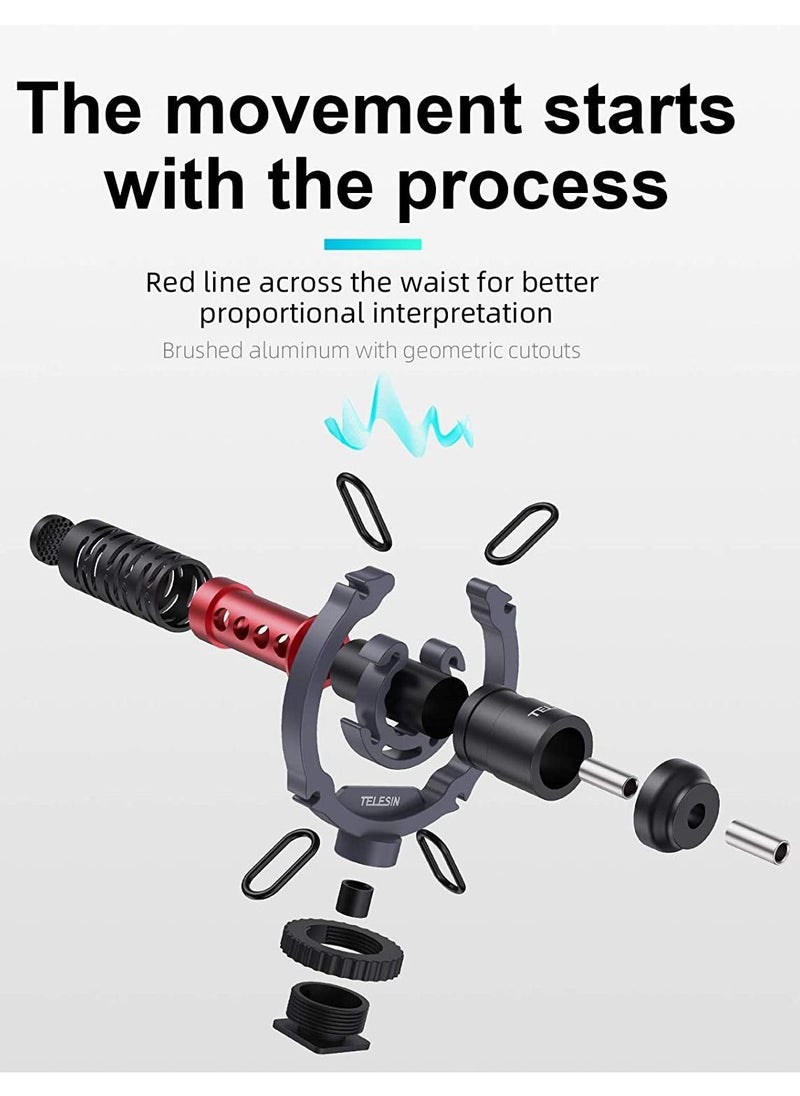 TELESIN Universal On Camera Video Microphone External Mic Shotgun for Dslr IPhone Andriod Smartphone Vlogging For Canon Nikon Sony Camera Camcorder