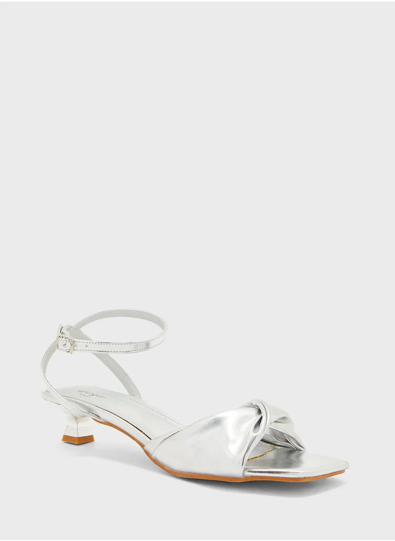 Ginger Twisted  Ankle Strap Heel Sandal