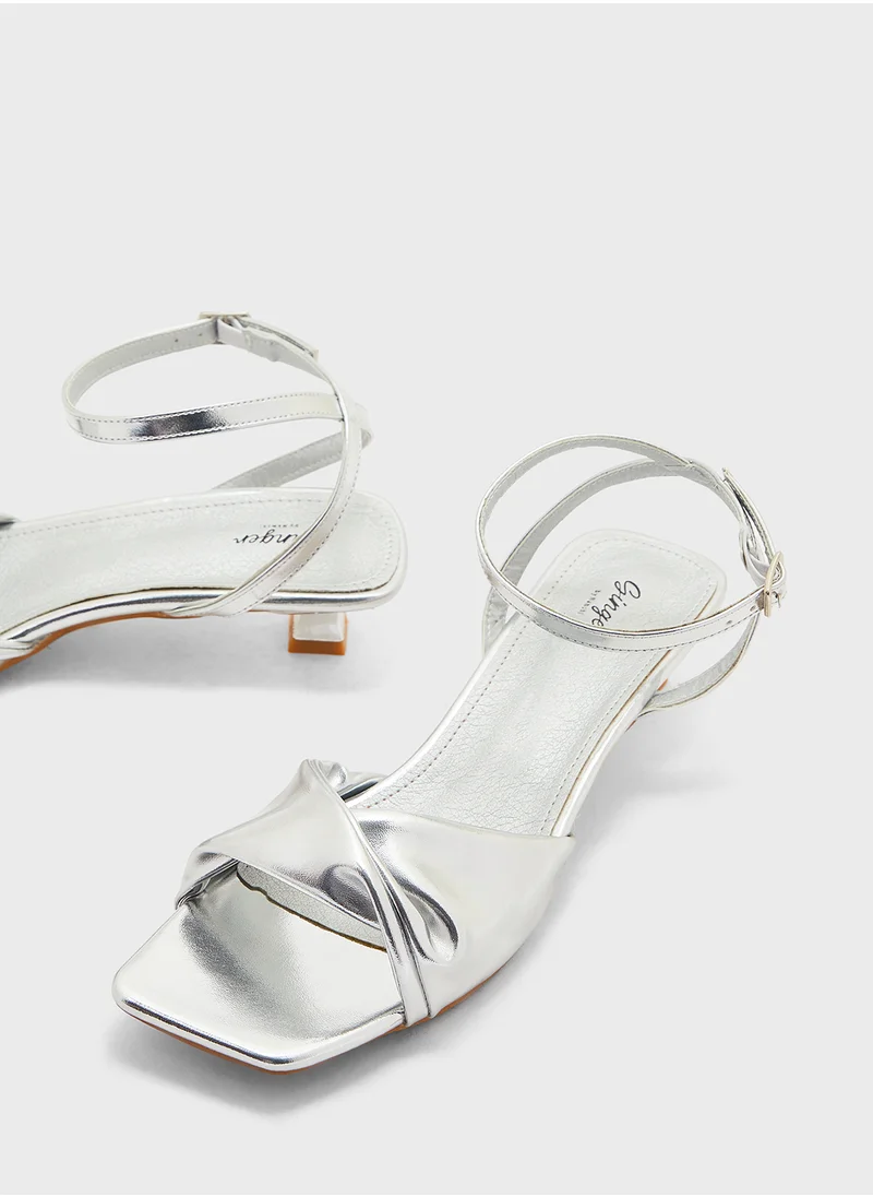 Ginger Twisted  Ankle Strap Heel Sandal