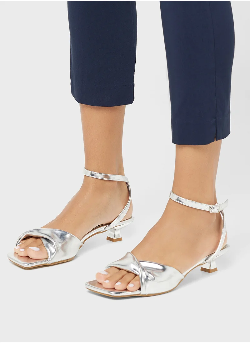 Ginger Twisted  Ankle Strap Heel Sandal