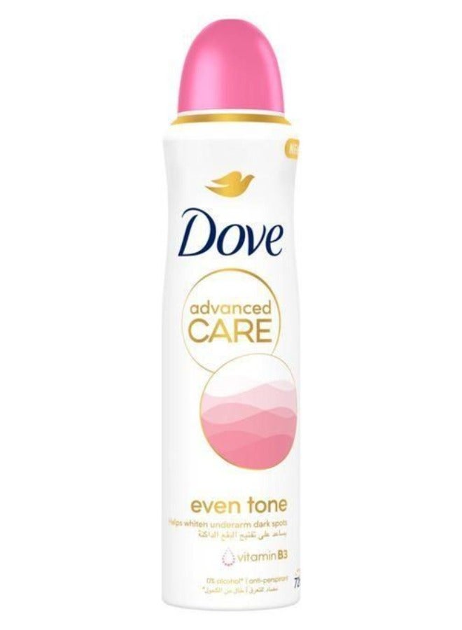 Dove Even Tone Antiperspirant Deodorant Spray 150 Ml - Image 1