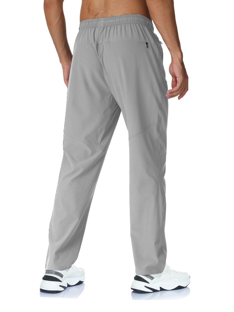 Rapoo Workout Sweatpants Athletic Sweat Track Hiking Pants for Men Water Resistant Lightweight Jogger Jogging Pant with Pockets Lightgrey XL - Image 4