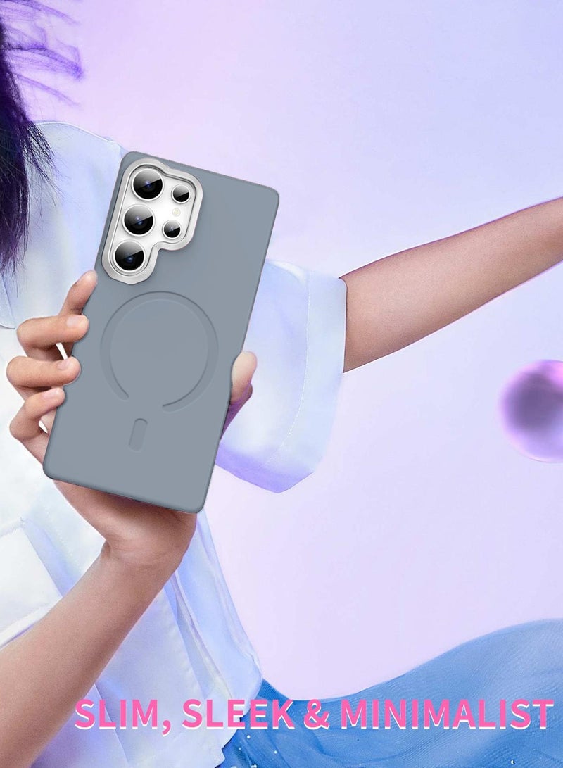 دبليو تيك غطاء هاتف سامسونج جالاكسي S26 ألترا 5G 2026 بإطار كاميرا معدني، مادة متينة، غطاء نحيف من البلاستيك القوي مطفي مع ماجسيف (MCMPMN) - رمادي - Image 5