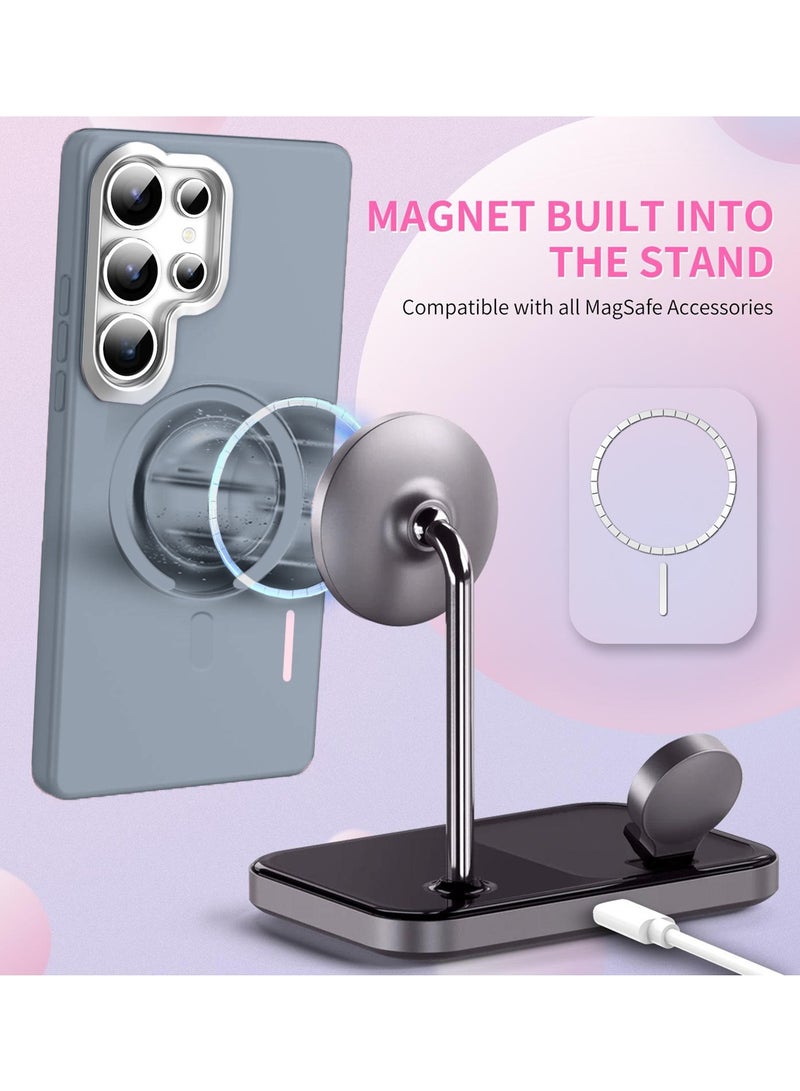 دبليو تيك غطاء هاتف سامسونج جالاكسي S26 ألترا 5G 2026 بإطار كاميرا معدني، مادة متينة، غطاء نحيف من البلاستيك القوي مطفي مع ماجسيف (MCMPMN) - رمادي - Image 3