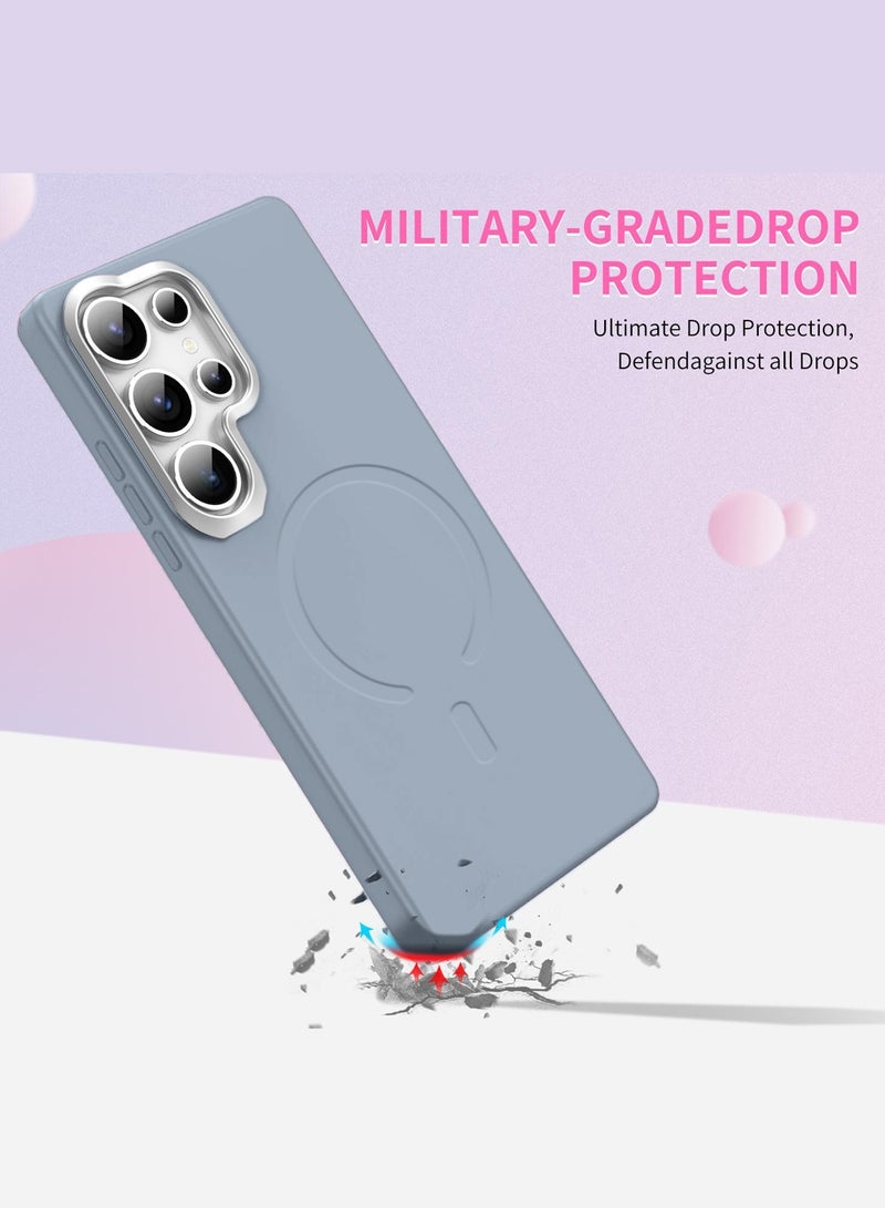 دبليو تيك غطاء هاتف سامسونج جالاكسي S26 ألترا 5G 2026 بإطار كاميرا معدني، مادة متينة، غطاء نحيف من البلاستيك القوي مطفي مع ماجسيف (MCMPMN) - رمادي - Image 2