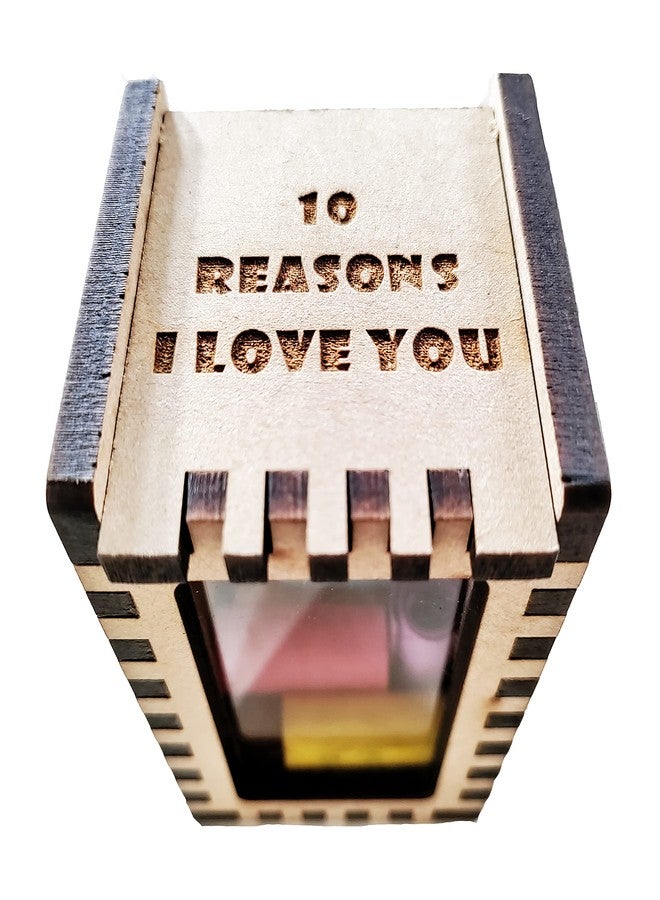 ROOT KRAFT PureCraft Wooden Medium Love Message Bottle pills Box | 10 reasons I Love You | Romantic | for girlfriend | boyfriend | husband | Wife | Fiancee | Valantine Gift. - Image 1