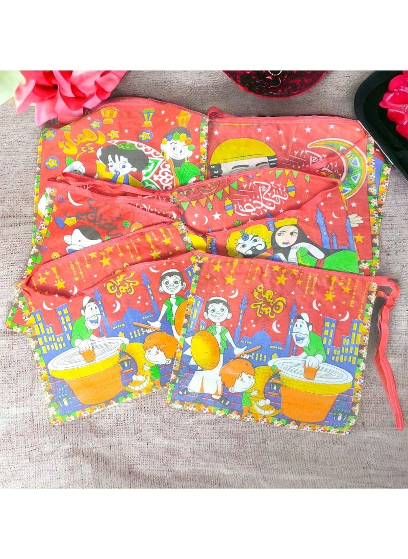 Ramadan Branch Decoration with Printed Squares Featuring Multiple Characters - 5 Meters
