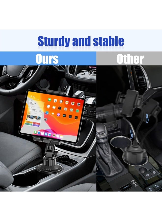 Ipad Holder for Car, Cup Phone Holder, Universal 360° Rotation Adjustable Long Arm, for 4"-13" Cell Phone iPhone iPad, Travel Accessories - Image 5