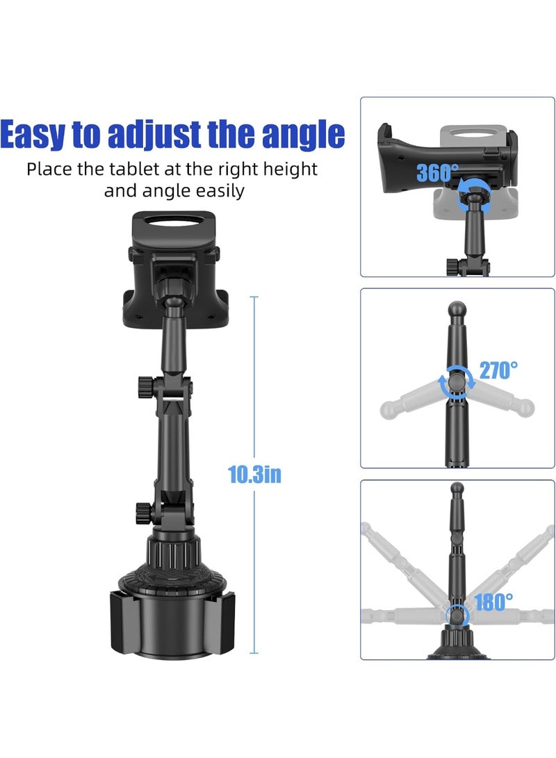 Ipad Holder for Car, Cup Phone Holder, Universal 360° Rotation Adjustable Long Arm, for 4"-13" Cell Phone iPhone iPad, Travel Accessories - Image 2