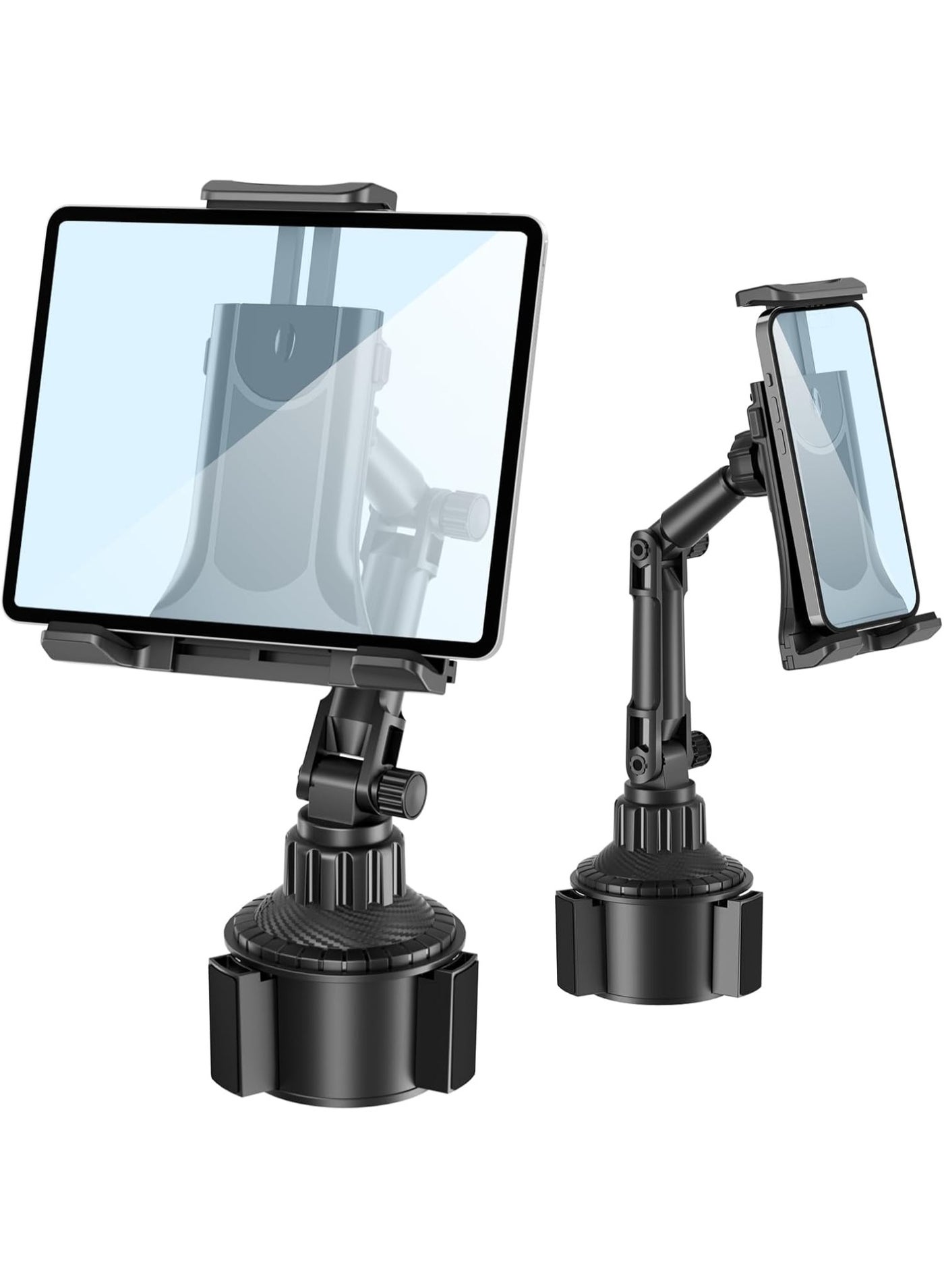Ipad Holder for Car, Cup Phone Holder, Universal 360° Rotation Adjustable Long Arm, for 4"-13" Cell Phone iPhone iPad, Travel Accessories