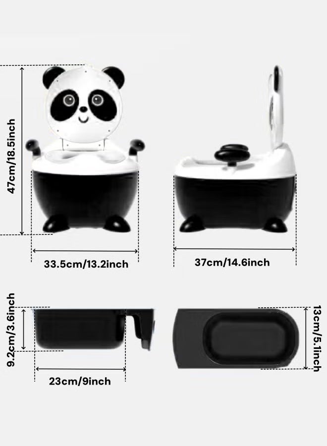 Berma Baby مرحاض الأطفال، مرحاض تدريب على استخدام المرحاض، كرسي مرحاض للأطفال الصغار مع مقعد ناعم، مرحاض قابل للإزالة، غير قابل للانزلاق، مناسب للأطفال الصغار والرضع والأطفال، مناسب للأولاد والبنات (أسود + أبيض) - Image 2