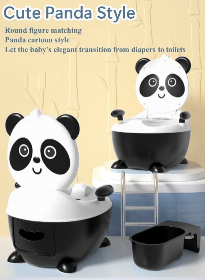 Berma Baby مرحاض الأطفال، مرحاض تدريب على استخدام المرحاض، كرسي مرحاض للأطفال الصغار مع مقعد ناعم، مرحاض قابل للإزالة، غير قابل للانزلاق، مناسب للأطفال الصغار والرضع والأطفال، مناسب للأولاد والبنات (أسود + أبيض) - Image 5
