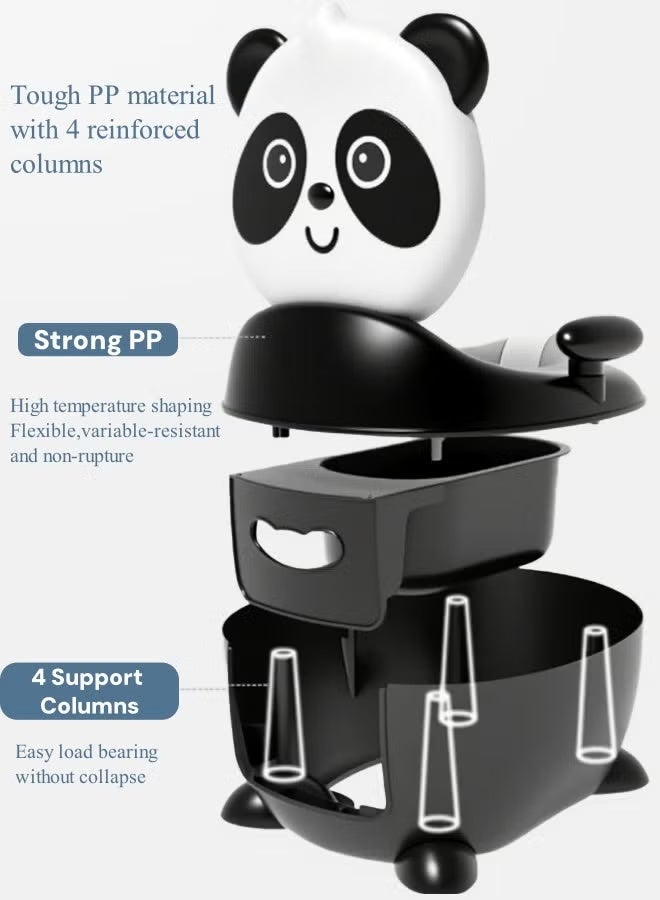 Berma Baby مرحاض الأطفال، مرحاض تدريب على استخدام المرحاض، كرسي مرحاض للأطفال الصغار مع مقعد ناعم، مرحاض قابل للإزالة، غير قابل للانزلاق، مناسب للأطفال الصغار والرضع والأطفال، مناسب للأولاد والبنات (أسود + أبيض) - Image 3