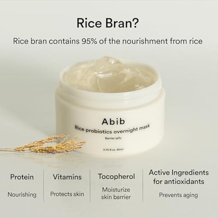 Abib Rice Probiotics Overnight Mask Barrier Jelly 2.7 fl oz I | Korean Overnight Sleeping Mask Cream Moisturizer for Glass Skin Slugging (Rice Probiotics/Barrier Jelly) - Image 4