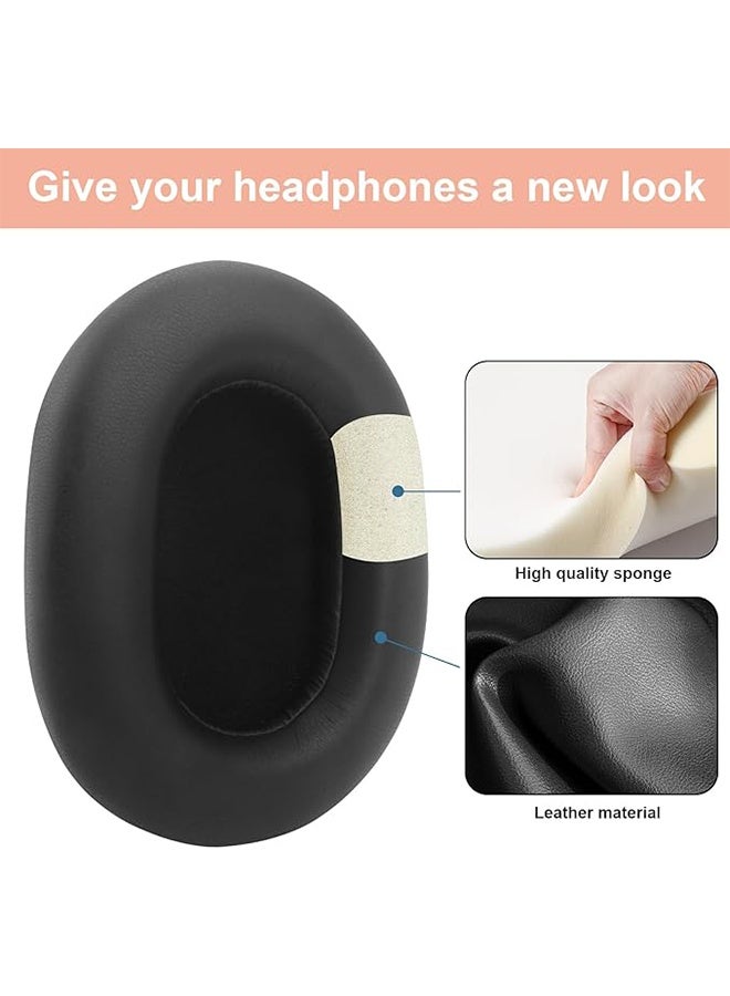 HAVEN Replacement Ear Pads Compatible with WH-1000XM5 Headphones, Protein Leather & Memory Foam, No Yellowing No Deformation Anti Dust Fingers Prints - Black - Image 3