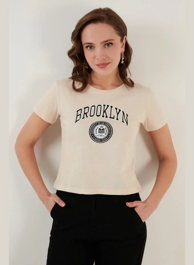 Lela Lela Brooklyn Print Crew Neck Slim Fit T-Shirt Women's T-SHIRT 5864581