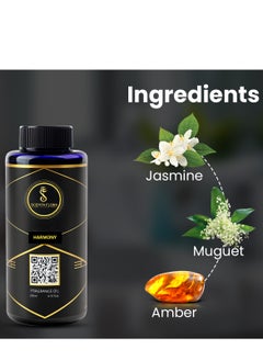 Scenta Flora HARMONY - Diffuser Aroma Oil  | A Blend of Jasmine, Floral, and Amber | Ideal for living rooms, bedrooms, or offices | Designed to Enrich Any Space - Aromatherapy (200ml)  - Image 3