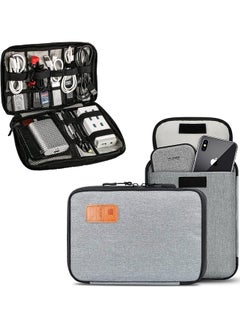 AMGREEN Cable Organiser, Travel Gadget Cables Electronics Accessories Organizer Bag,Portable Tech Gear Phone Accessories Carrying Storage Case Bag for Headphone Earphone USB Cable (Grey)