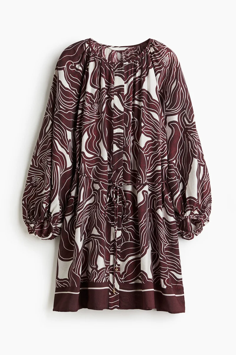 اتش اند ام فستان فضفاض بحزام قابل للربط