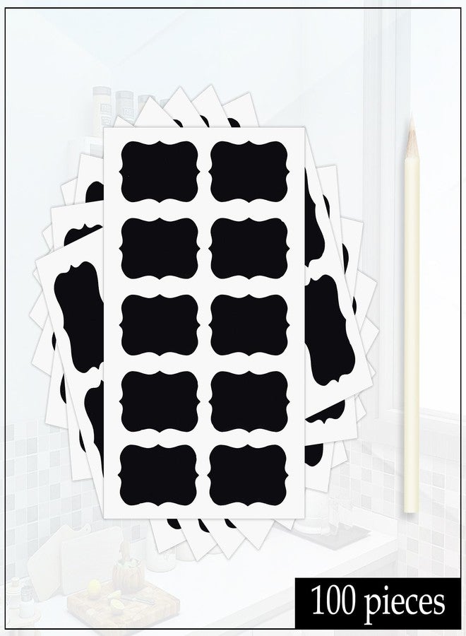 GLUN® 100 Piece Black Waterproof Vinyl Pantry Labels Stickers for Mason Glass & Plastic Jar Or Bottles, 100 Labels - Image 4