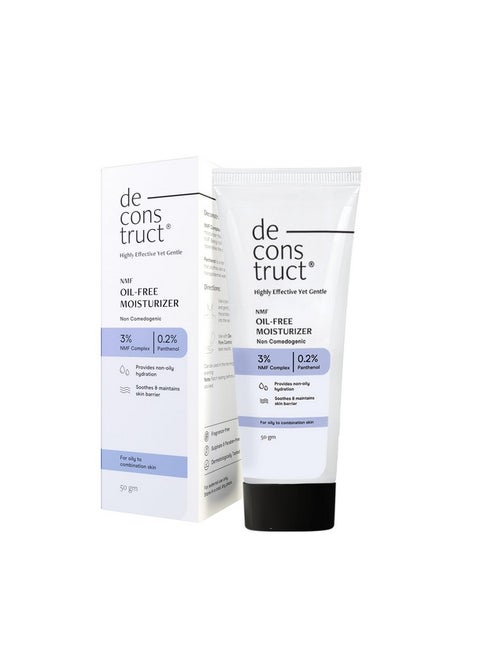 Deconstruct Oil-Free Moisturizer For Oily Skin | 3% NMF Complex + 0.2% Panthenol | Lightweight Gel Moisturizer | For Oily to Combination Skin | 50gm