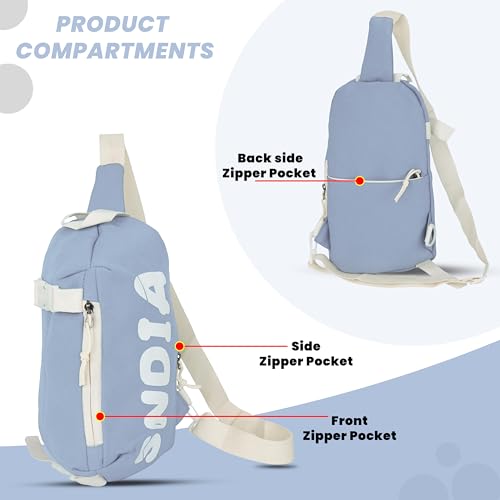 SNDIA Sling Bag for Men Stylish Crossbody Backpack for Men & Women, Messenger Bags, Casual Shoulder Bag, Chest Bag (Sky Blue, 31x15x18cm) - Image 5