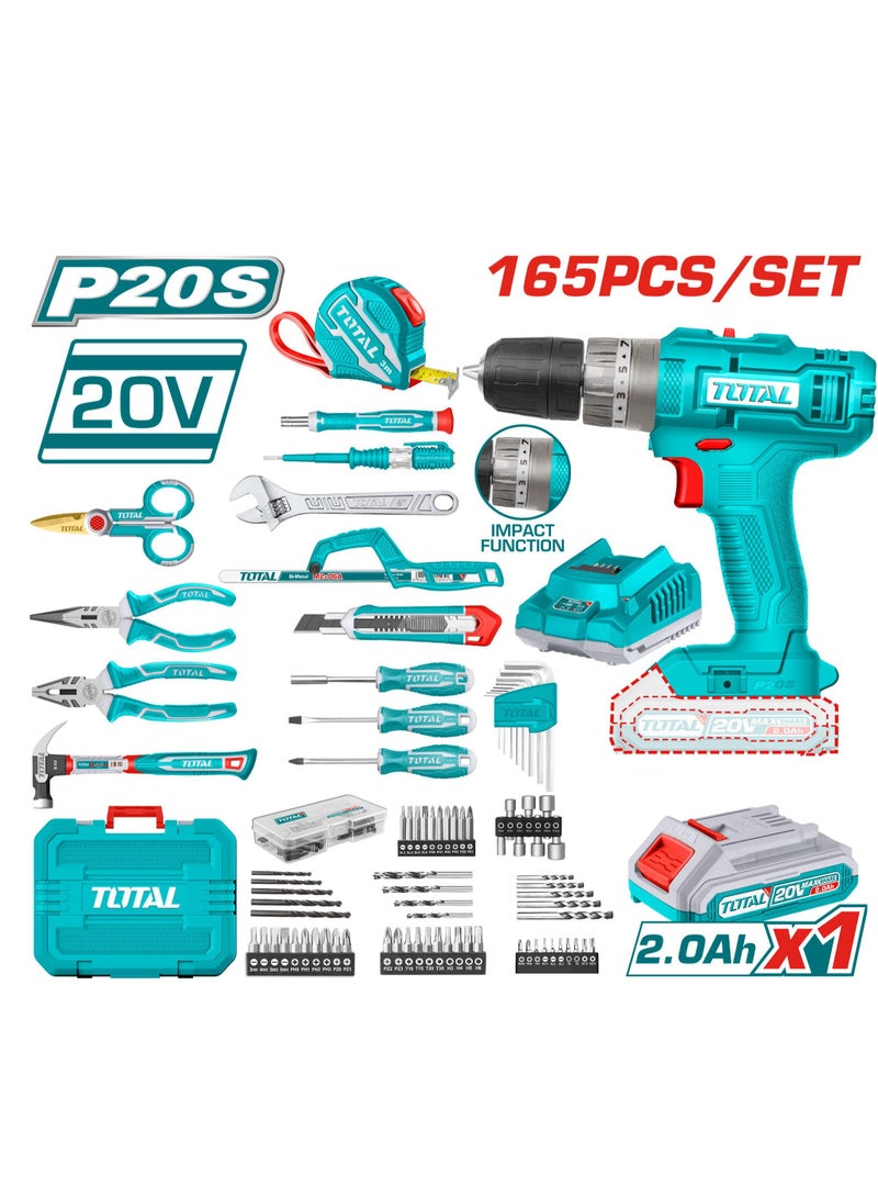 TOTAL 20V 165-Piece Drill Bit Set - THKTHP11652 - Total
