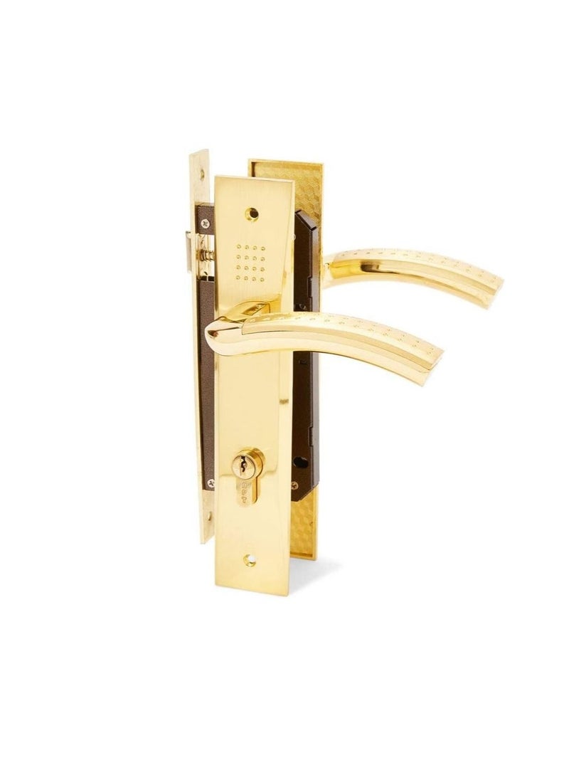فيلا مجموعة قفل الباب (lockbody) كاملة مع مقبض وقفل ذهبي اللون ذهبي 25 X 5 X 3 سنتيمتر  - Image 2