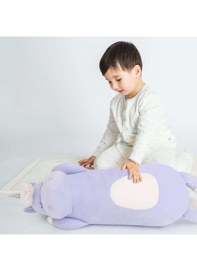 MorisMos MorisMos 24"" Unicorn Body Pillow Large Hugging Pillow Unicorn Stuffed Animal Soft Plush Toy for Kids Girl  Animal Body Pillow for Christmas Birthday Valentine's Day  Blue  - Image 3