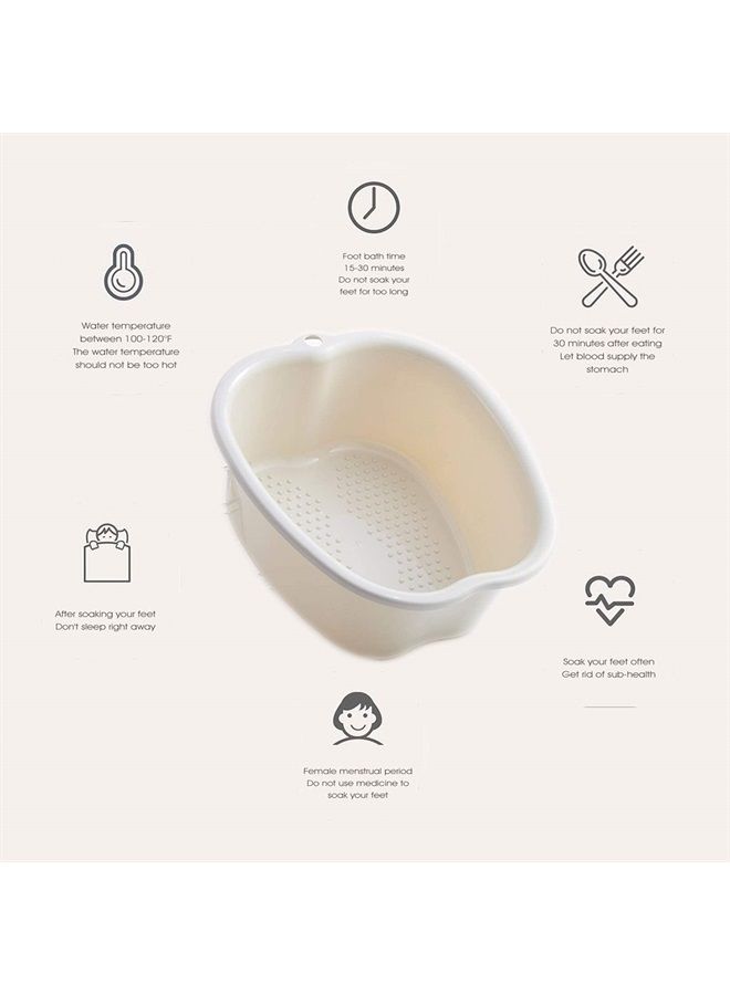 AXLOFO ® Foot Soaking Bath Basin, Large Plastic Foot Soaking Tub, Foot Massage Foot Bath Bucket, Great for Getting the Dead/Old Skin Off Your Feet (whitebasin) - Image 2