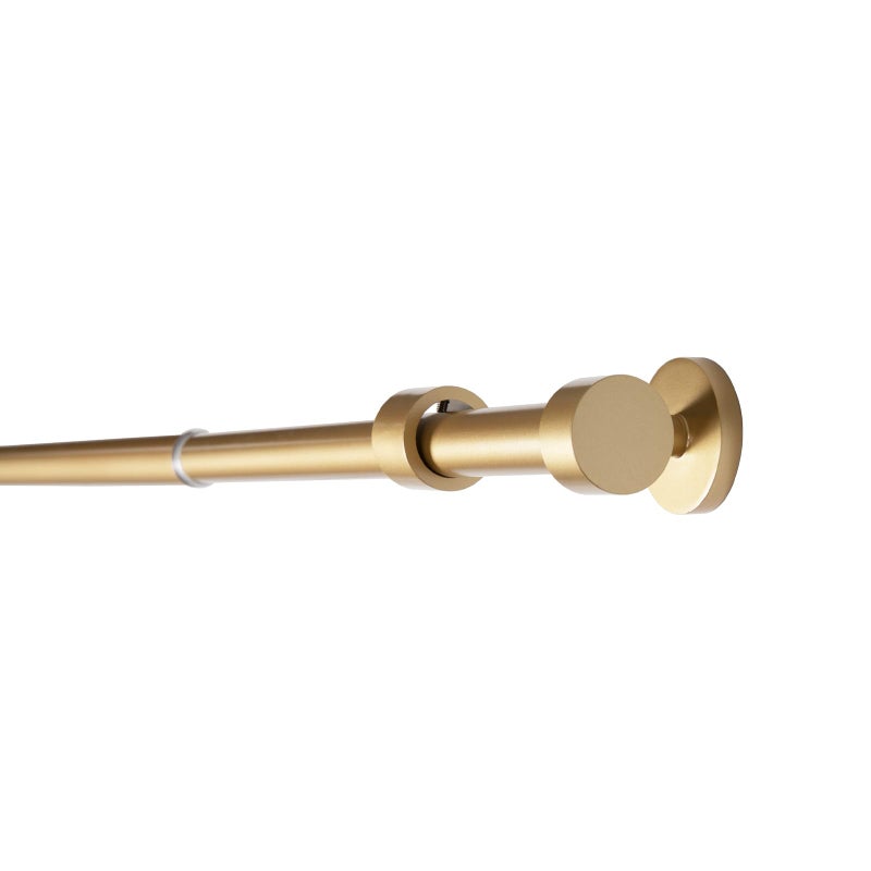 TWOPAGES Adjustable Curtain Rod, Heavy Duty Curtain Rod Set with Brackets and Rings, 1 Inch Diameter Wall Mounted Drapery Rod 28 to 140 Inch Length, Gold - Image 5