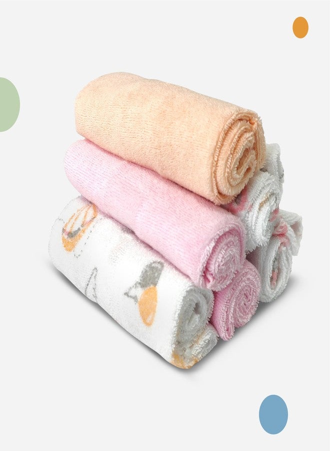 Nuluv Printed Baby Napkins for Girls | Face Hanky| Face Towels | Baby Soft Cotton Terry | Pack of 6 - TCNLNAPKIN01-O - Image 2