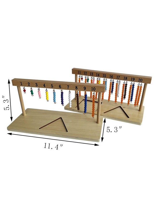 Kghios Montessori Math Toys Materials for Toddlers 1-20 Beaded Hanger Color Bead Stairs with Beads Montessori Mathematics Eductional Materials Learning Tools Preschool Toys - Image 2