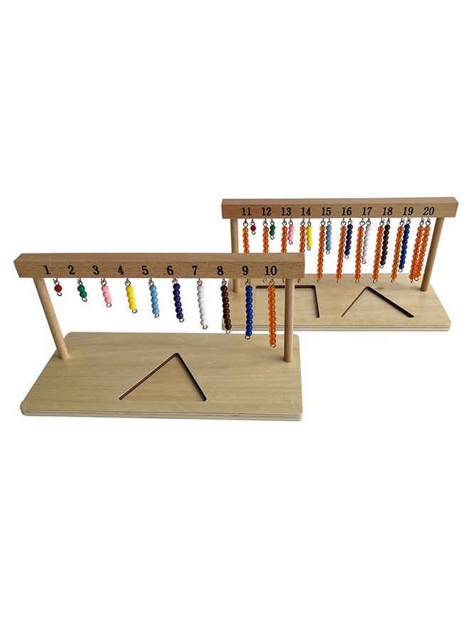 Kghios Montessori Math Toys Materials for Toddlers 1-20 Beaded Hanger Color Bead Stairs with Beads Montessori Mathematics Eductional Materials Learning Tools Preschool Toys - Image 1