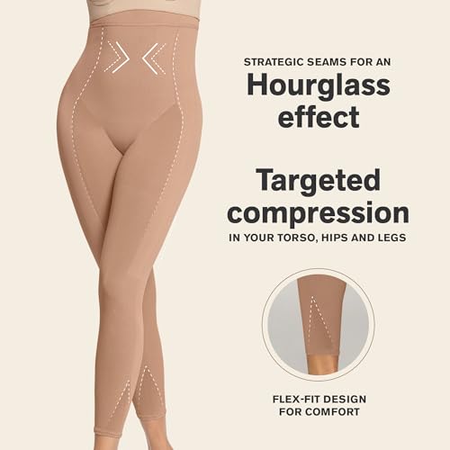 Leonisa Invisible Body with Leg Compression and Butt Lift, beige, petitB - Image 2