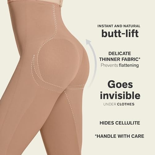 Leonisa Invisible Body with Leg Compression and Butt Lift, beige, petitB - Image 3