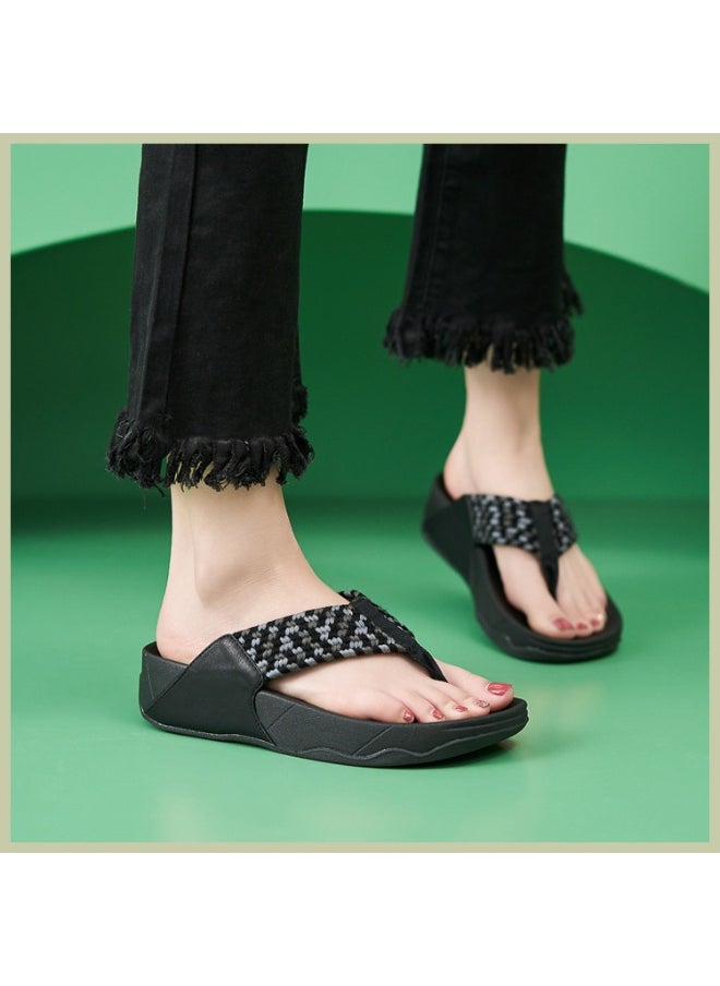 SIKETU Preppy Style Student Women Slippers Thong T Strap Sandals Thick Bottom Light Sole  Shoes  - Image 3