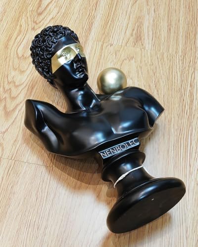 NENBOLEC Greek Bust Statue Abstract Figurine Modern Sculpture Home Gift Table Centerpiece for Bookshelf Desktop Office Black 13.8 Inch - Image 2
