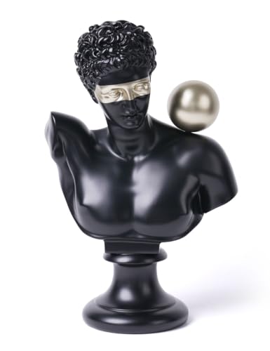 NENBOLEC Greek Bust Statue Abstract Figurine Modern Sculpture Home Gift Table Centerpiece for Bookshelf Desktop Office Black 13.8 Inch - Image 1