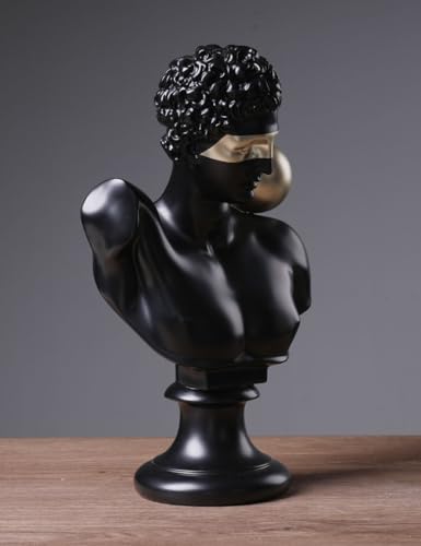 NENBOLEC Greek Bust Statue Abstract Figurine Modern Sculpture Home Gift Table Centerpiece for Bookshelf Desktop Office Black 13.8 Inch - Image 5