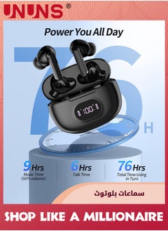 UNUNS Wireless Earbuds Bluetooth 5.3 Headphones,55H Playtime Ear Buds With LED Power Display Charging Case, Earphones In-Ear Earbud With Microphone For iPhone Android Cell Phone Laptop Sport,Black  - Image 4